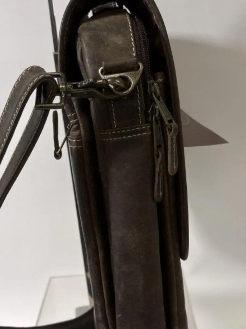 Canyon Outback Old Fort Canyon Leather Laptop Briefcase Messenger Bag NWT